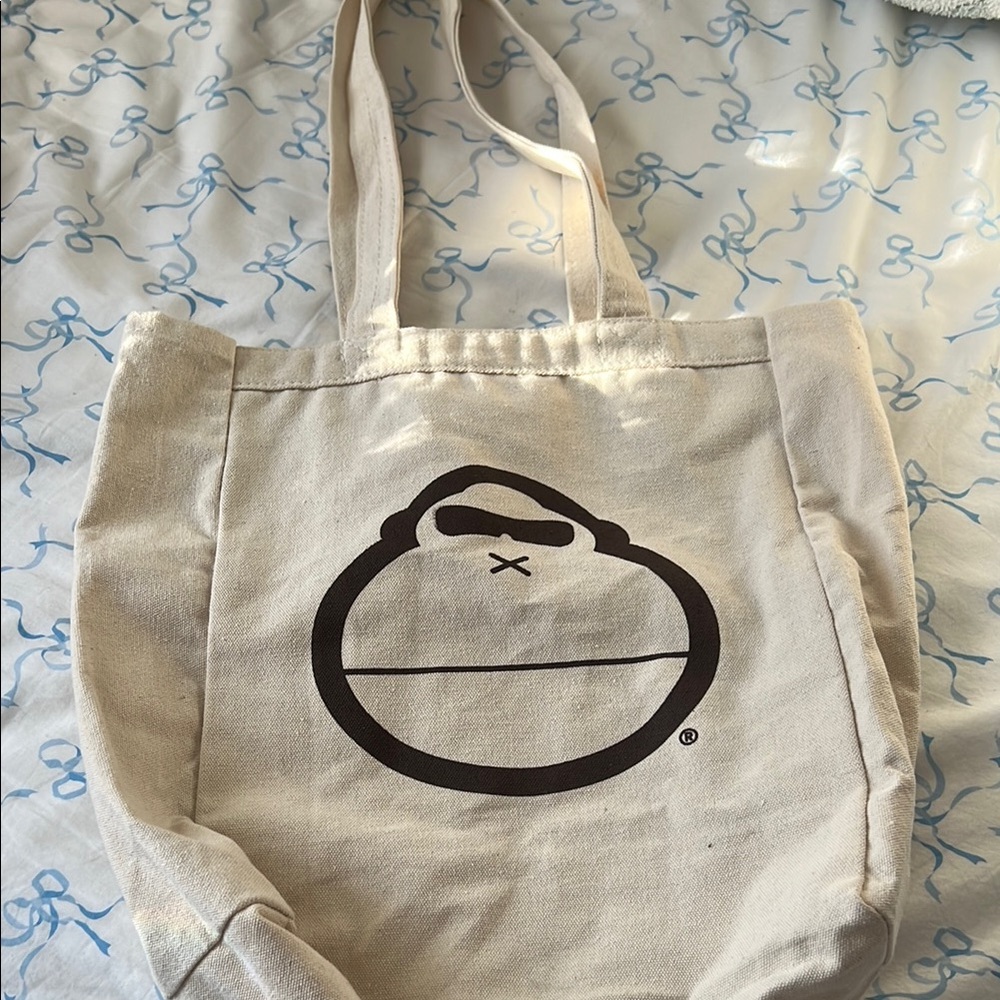 Canvas Tote Bag with Black Graphic SUNBUM